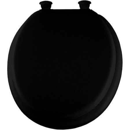 CHESTERFIELD LEATHER Round Black Soft Toilet Seat, Black CH1739181